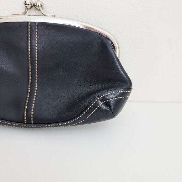 Vintage Coach Y2K Soho Kisslock Wristlet Pouch Black - Picture 3 of 6